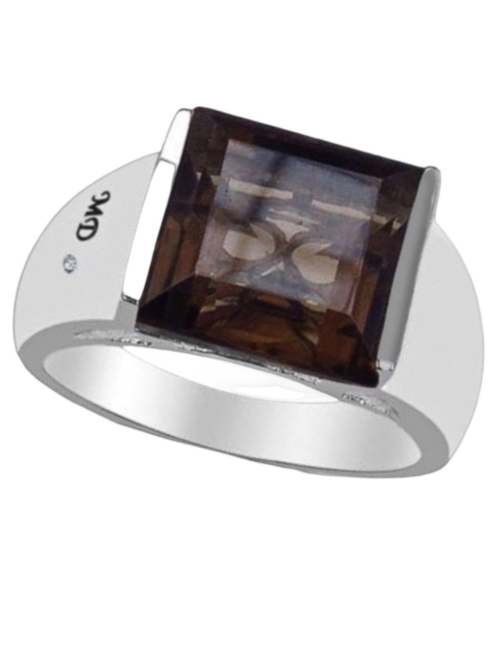 Marcel Drucker Topaz White Gold Rhodium Solid Sterling Silver Diamond NWT UNISEX